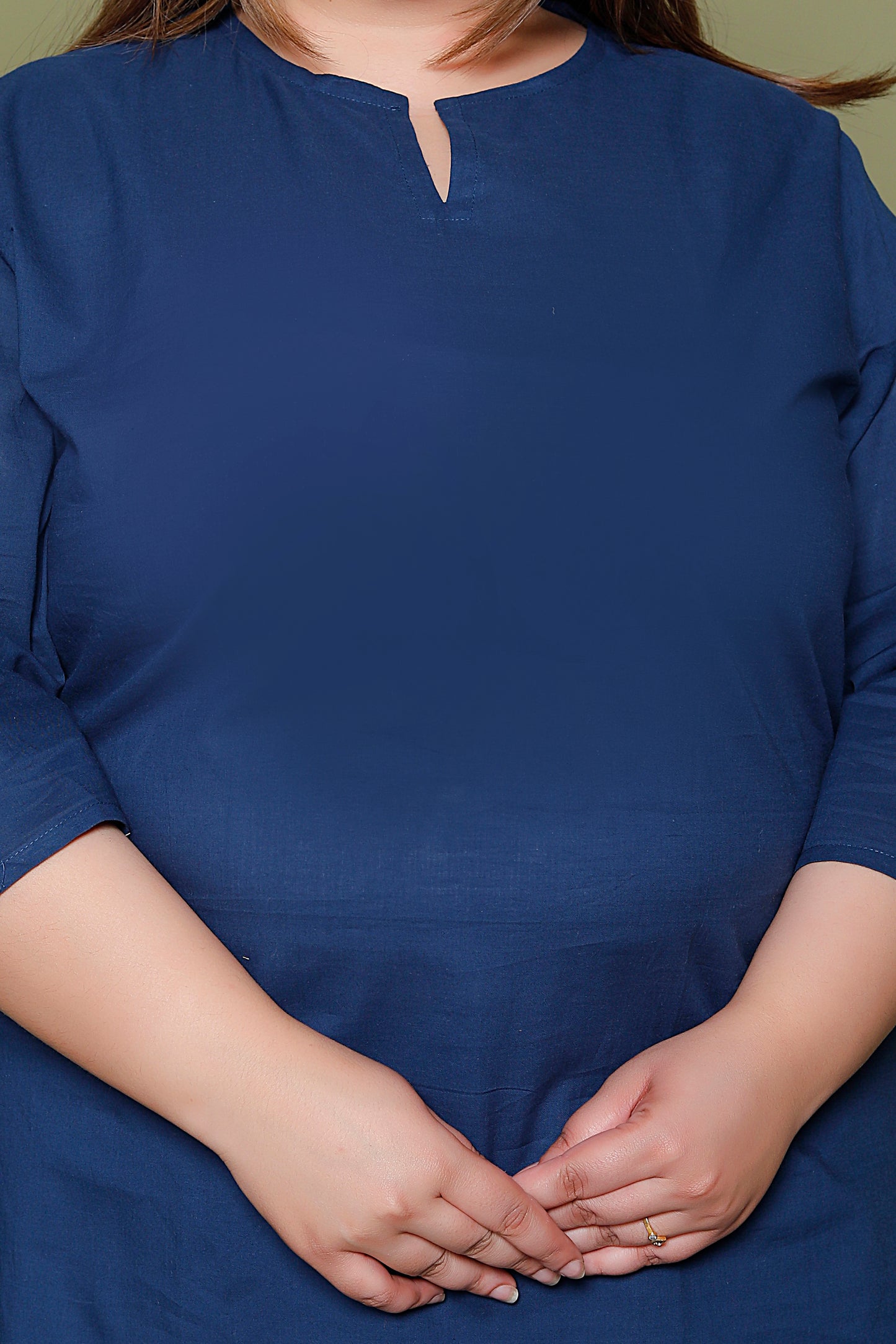 SOLID COTTON TOP IN BLUE COLOUR BY PLUSSIZEKURTI