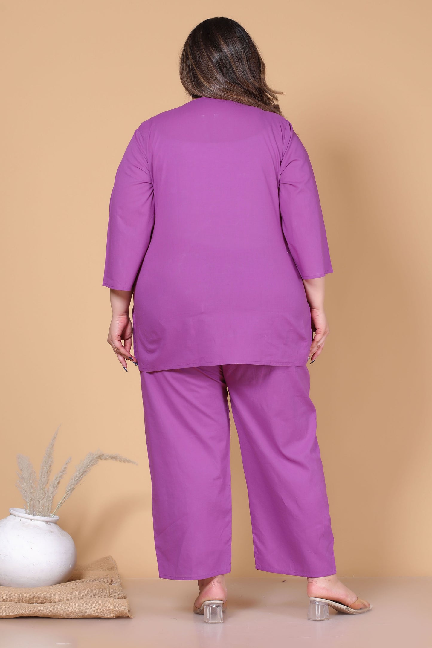 SOLID COTTON TOP IN PLUM PURPLE COLOUR BY PLUSSIZEKURTI