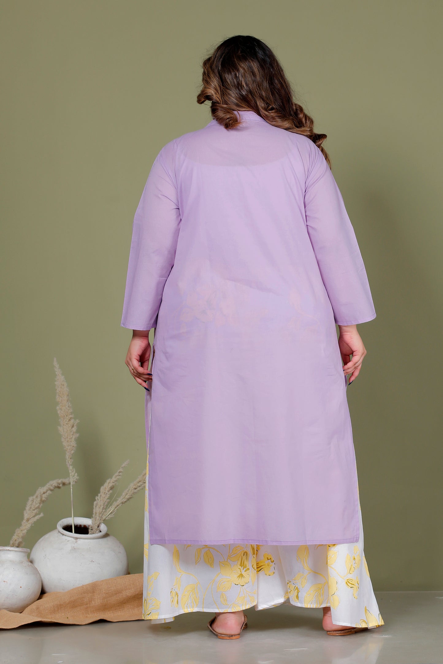 SOLID COTTON KURTI IN LILAC PURPLE BY PLUSSIZEKURTI