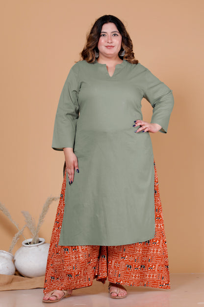 TRIBAL BLOCK PRINT COTTON SKIRT PANTS IN RUST RED/BLACK BY PLUSSIZEKURTI